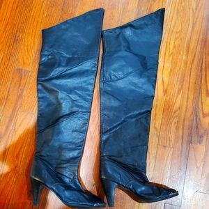 Thigh high leather boots